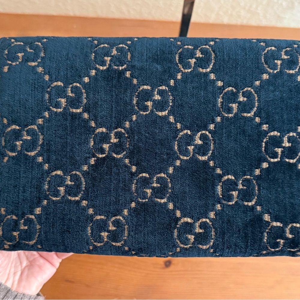 Authentic Gucci GG Navy Blue Velvet Dionysus Shoulder Crossbody wCOA Excellent - Picture 3 of 12